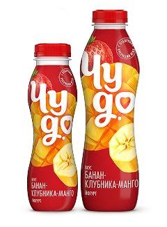 Йогурт питьевой банан-клубника-манго